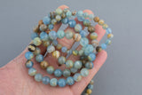 Lemurian Blue Calcite 8mm Stackable Round Natural Gemstone Bracelets - Handmade Bracelet Bracelet-