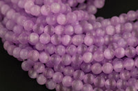 Purple Color Selenite Beads Round Beads 6mm 8mm 10mm High Quality Real Genuine Selenite Gemstone 15.5" Strand Gemstone Beads