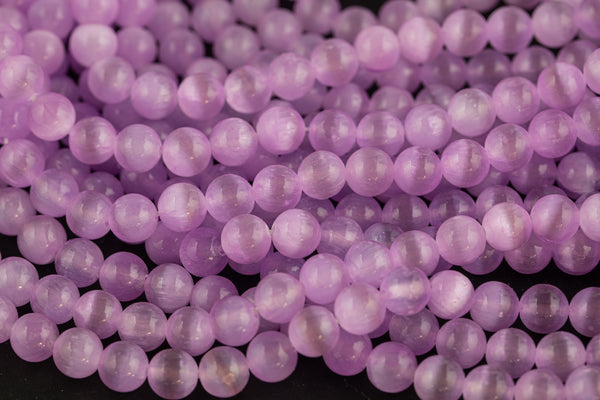 Purple Color Selenite Beads Round Beads 6mm 8mm 10mm High Quality Real Genuine Selenite Gemstone 15.5" Strand Gemstone Beads