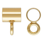 3x4mm Gold filled Tube Bail, with Open ring- 14/20 Gold filled-2pcs