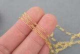 Gold Filled Italian 2mm, Italian 3 to 1 links, Wholesale, USA Made, Chain by foot Permanent Jewelry Chain