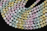 Light Multi Color Selenite Beads Round Beads 6mm 8mm 10mm High Quality Real Genuine Selenite Gemstone 15.5" Strand Gemstone Beads