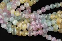 Light Multi Color Selenite Beads Round Beads 6mm 8mm 10mm High Quality Real Genuine Selenite Gemstone 15.5" Strand Gemstone Beads