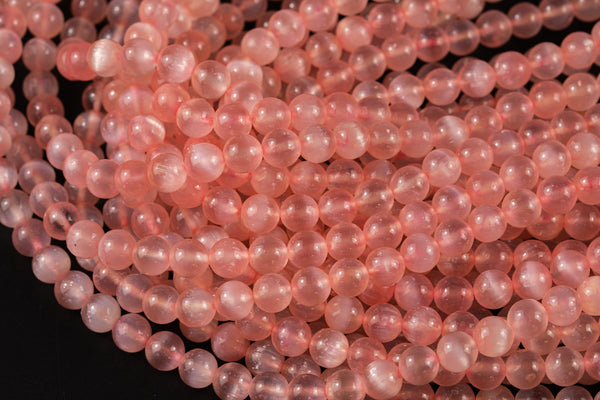 Peach Color Selenite Beads Round Beads 6mm 8mm 10mm High Quality Real Genuine Selenite Gemstone 15.5" Strand Gemstone Beads