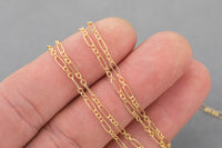 Gold Filled Italian 2mm, Italian 3 to 1 links, Wholesale, USA Made, Chain by foot Permanent Jewelry Chain