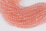 4mm or 6mm or 8mm Crystal Rondelle -2 or 5 or 10 STRANDS- Rose