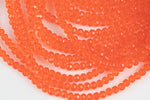 4mm or 6mm or 8mm Crystal Rondelle -2 or 5 or 10 STRANDS- Orange