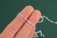 2.0mm Short Long Sterling silver Cable Chain