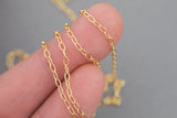 Gold Filled Cable Flat Paperclip Oval Dainty Chain 1.8mm , Wholesale, USA Made, Chain by foot Permanent Jewelry Chain