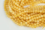 Yellow- JADE Smooth Round- 6mm 8mm 10mm 12mm-Full Strand 15.5 inch Strand AAA Quality