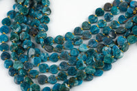 AAA Natural Apatite Faceted Heart Beads 12mm Gemstone 15.5" Strand