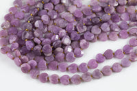 AAA Natural Kunzite Faceted Heart Beads 12mm Gemstone 15.5" Strand