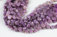 AAA Natural Kunzite Faceted Heart Beads 12mm Gemstone 15.5" Strand