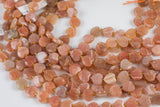 AAA Natural Pink Sunstone Faceted Heart Beads 12mm Gemstone 15.5" Strand