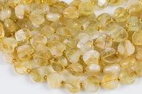 AAA Natural Citrine Faceted Heart Beads 12mm Gemstone 15.5" Strand