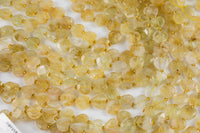 AAA Natural Citrine Faceted Heart Beads 12mm Gemstone 15.5" Strand