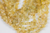 AAA Natural Citrine Faceted Heart Beads 12mm Gemstone 15.5" Strand