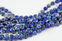 AAA Natural Lapis Faceted Heart Beads 12mm Gemstone 15.5" Strand