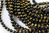 Hand Carved Dragon Round Onyx Beads. A Quality -Full Strand 15.5 inch Strand- Black