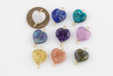 USA Gold Filled Permanent Jewelry Faceted Gemstone Heart Connector or Charm- 1420 Gold Filled or 925 Sterling Silver- 12mm