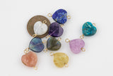 USA Gold Filled Permanent Jewelry Faceted Gemstone Heart Connector or Charm- 1420 Gold Filled or 925 Sterling Silver- 12mm