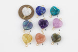 USA Gold Filled Permanent Jewelry Faceted Gemstone Heart Connector or Charm- 1420 Gold Filled or 925 Sterling Silver- 12mm