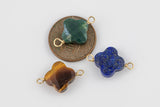 USA Gold Filled Permanent Jewelry Faceted Gemstone Flower Connector or Charm- 1420 Gold Filled or 925 Sterling Silver- 12mm