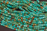 Turquiose Faceted Cube Beads Size 4-5mm 15.5" Strand