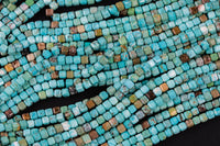 Turquiose Faceted Cube Beads Size 4-5mm 15.5" Strand