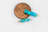 Gold filled or Sterling Silver Clear Permanent Jewelry Connectors- Cube Turquiose- 3mm or 4mm