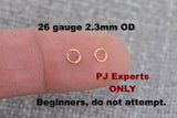 Set of 50 x 26 gauge 3mm 2.3mm 3.0mm EXTREMELY TINY Thinnest Smallest Open Jump Ring -14kt Gold Filled - Permanent Jewelry