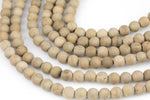 Real Natural Sandalwood Beads 6mm 8mm 10mm 12mm Light Aromatic Pure Wood Great For Mala Prayer Meditation Therapy 11" or 16" Strand