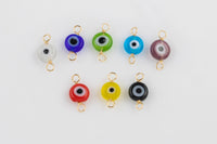 USA Gold Filled Permanent Jewelry Evil Eye Coin Connector or Charm 1420 Gold Filled 6mm 925 Sterling Silver