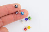 USA Gold Filled Permanent Jewelry Evil Eye Coin Connector or Charm 1420 Gold Filled 6mm 925 Sterling Silver