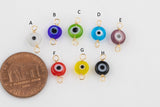 USA Gold Filled Permanent Jewelry Evil Eye Coin Connector or Charm 1420 Gold Filled 6mm 925 Sterling Silver