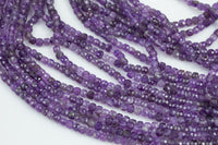 Amethyst Faceted Cube Beads Size 4mm 15.5" Strand