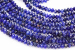 Natural Sodalite Beads Full Strands-15.5 inches- Nice Size Hole- Diamond Cutting, High Facets- Nice and Sparkly- Faceted Rondelle-6mm