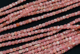 Natural Argentinian Rhodochrosite Faceted Cube Beads Size 4mm 15.5" Strand