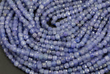 Natural Tanzanite Faceted Cube Beads Size 4mm 15.5" Strand