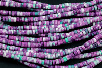 Purple Sediment Jasper Heishi Discs Beads 2x4mm 3x6mm 15.5" Strand