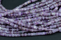 Natural Amethyst Heishi Discs Beads 2x4mm 3x6mm 15.5" Strand