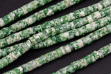 Green Spot Jasper Heishi Discs Beads 2x4mm 3x6mm 15.5" Strand