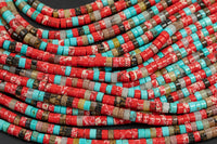 Multi Gemstone Heishi Discs Beads 2x4mm 3x6mm 15.5" Strand