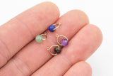 4mm Birthstone Drop Round Gemstone Beads- Gold filled Permanent Jewelry Charm- Birthstone and gemstones
