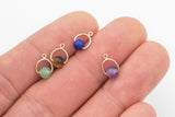 4mm Birthstone Drop Round Gemstone Beads- Gold filled Permanent Jewelry Charm- Birthstone and gemstones