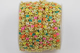 Dainty Multi color Enamel Rolo Cable Paperclip Chain by Yard, Link Cable Thick Elongate Chain, Wholesale bulk Roll Chain Jewelry