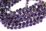 AAA Natural Amethyst Faceted Heart Beads 12mm Gemstone 15.5" Strand