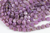 AAA Natural Kunzite Faceted Heart Beads 12mm Gemstone 15.5" Strand