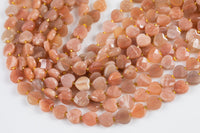 AAA Natural Pink Sunstone Faceted Heart Beads 12mm Gemstone 15.5" Strand