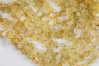 AAA Natural Citrine Faceted Heart Beads 12mm Gemstone 15.5" Strand